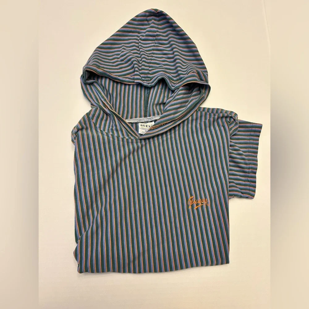 Guess Blue and White Striped Hoodie - Picture 13 of 13